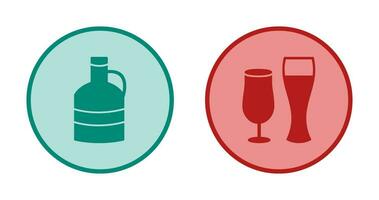 moon shine and beer glasses Icon vector