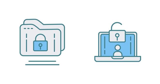 carpeta y acceso icono vector