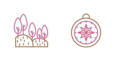 Forest and Compass Icon vector