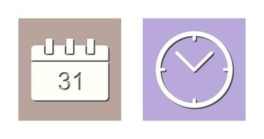 calendar and clock Icon vector