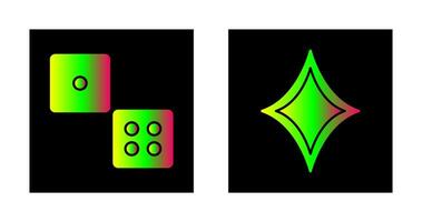 dice and diamond and  Icon vector