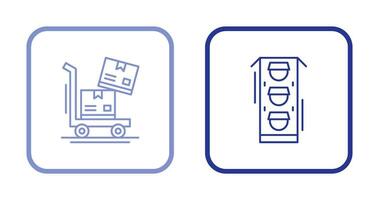 trolly and traffic light  Icon vector