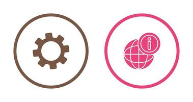 cogwheel and world Icon vector