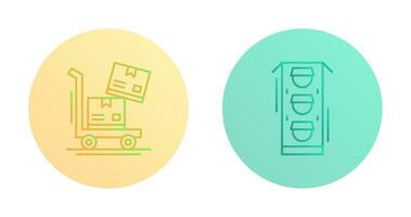 trolly and traffic light  Icon vector