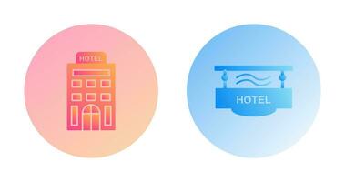 hotel y hotel firmar icono vector