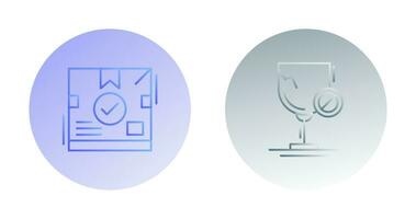 delivery box and glass Icon vector