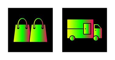 envío y compras bolso icono vector