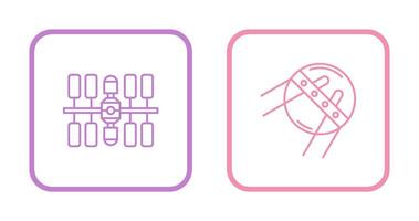 space station and sputnik Icon vector
