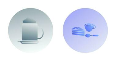 capppucino and coffee served  Icon vector