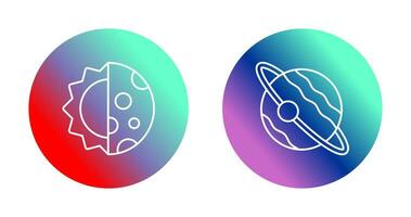 day and night and planet Icon vector