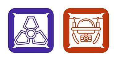 lander and camera drone Icon vector