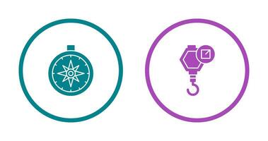 compass and hook Icon vector