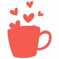 Mug with hearts pink decoration design. photo