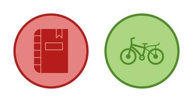 diario y bicicleta icono vector