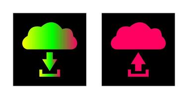 download from cloud upload to cloud  Icon vector