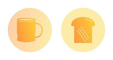 toast and coffee cup  Icon vector