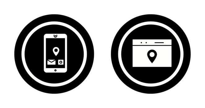 mobile application and location web advertising Icon vector