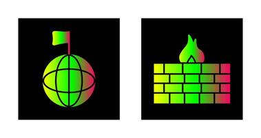 global signal and firewall Icon vector