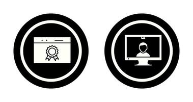 web award and video communication  Icon vector