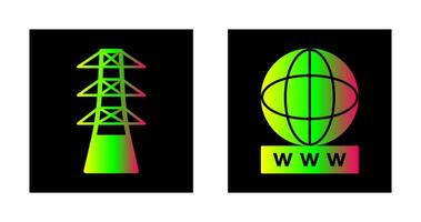 tower and world wide web Icon vector