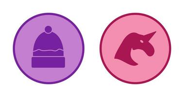 Warm Cap and Unicorn Icon vector