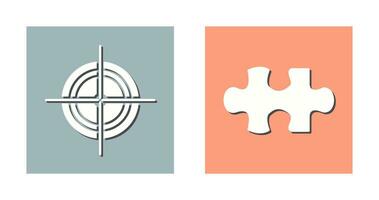 Target and Puzzle Piece Icon vector