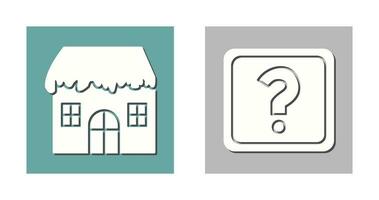 House with Snow and Question Mark Icon vector