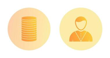 casino dealer and stack of coins  Icon vector