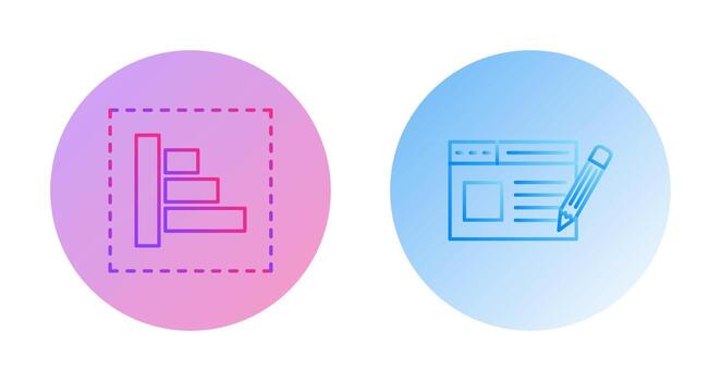 Object Alignment and Web Page Icon vector