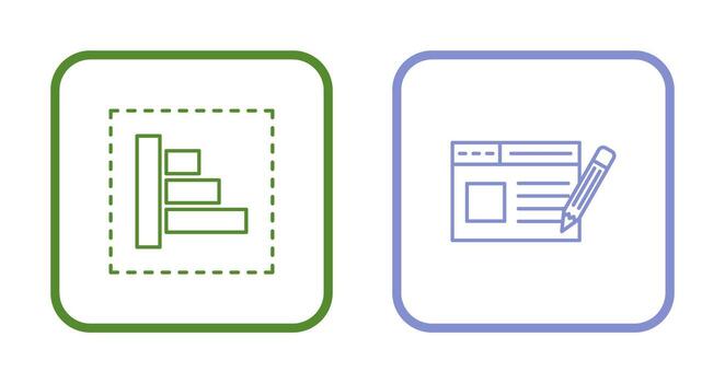 Object Alignment and Web Page Icon vector