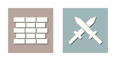 Bricks and Sword Icon vector