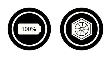 full battery and hexagonal diaphram Icon vector