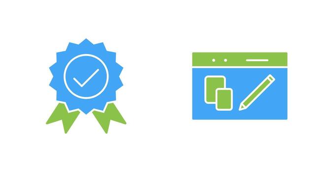quality control and website design Icon vector