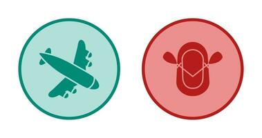 Landing Airplane and Dinghy Icon vector