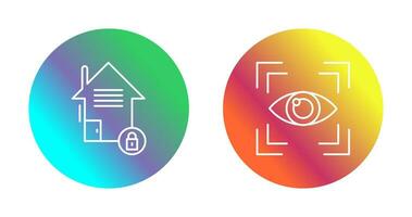 Real Estate and Eye Scan Icon vector