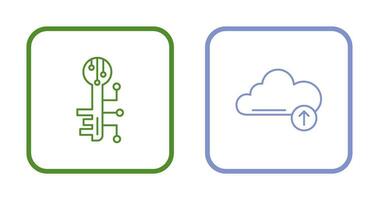Electronic Key and Upload Icon vector