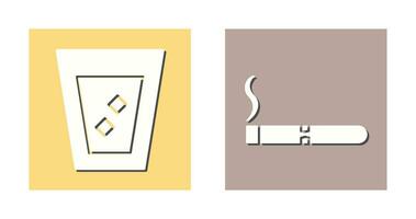 lit cigar and white russian drink  Icon vector