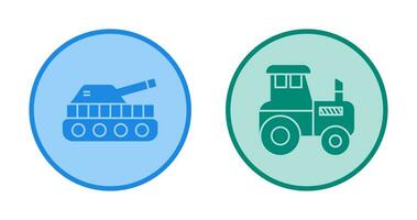 Tank and Tractor Icon vector