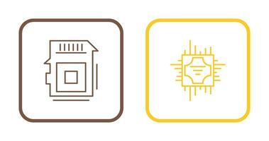 Sd Card and Cpu Icon vector