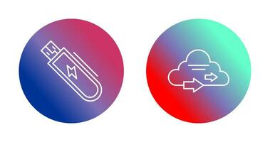 Usb and Cloud  Icon vector