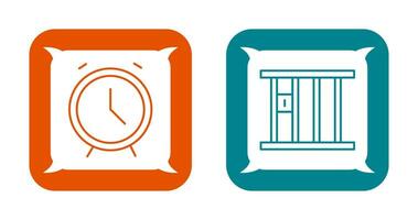 Alarm Clock and Jail Icon vector