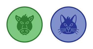 Pig and Cat Icon vector