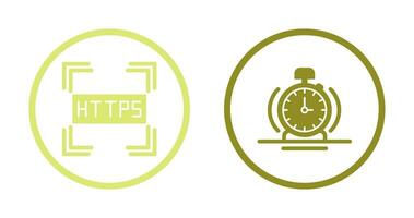 Https and Alarm Icon vector