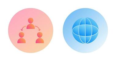 connected user and globe Icon vector