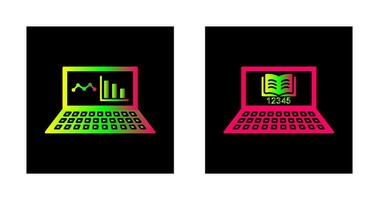 Online Stats and Online Study Icon vector