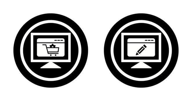 e commerce setting and edit webpage Icon vector