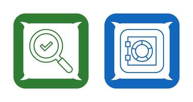Magnifying Glass and Safe Box Icon vector