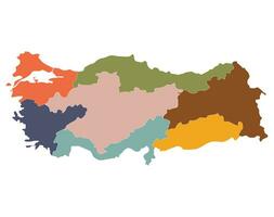 Turkey map with main regions. Map of Turkey vector