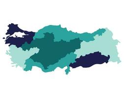 Turkey map with main regions. Map of Turkey vector