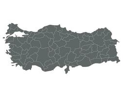 Turkey map with administrative provinces. Map of Turkey vector